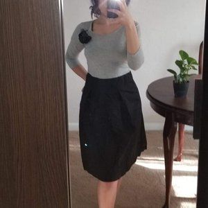 Casual dress with a black flower